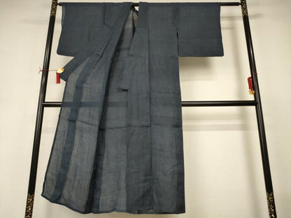 平和屋着物＊夏物　上布　色無地　羊羹色　麻　逸品　AABI7911jd