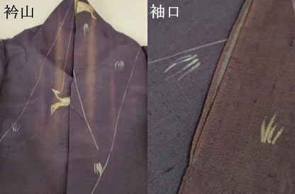平和屋着物＊夏物　小紋　紗紬　飛鳥文　正絹　逸品　AABI7912jd