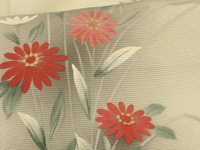 平和屋着物＊夏物　訪問着　絽　手描き　草花文　暈し染め　正絹　逸品　AABI7917jd