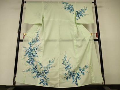 平和屋着物＊夏物　訪問着　絽　草花文　洗える着物　AABI7919jd