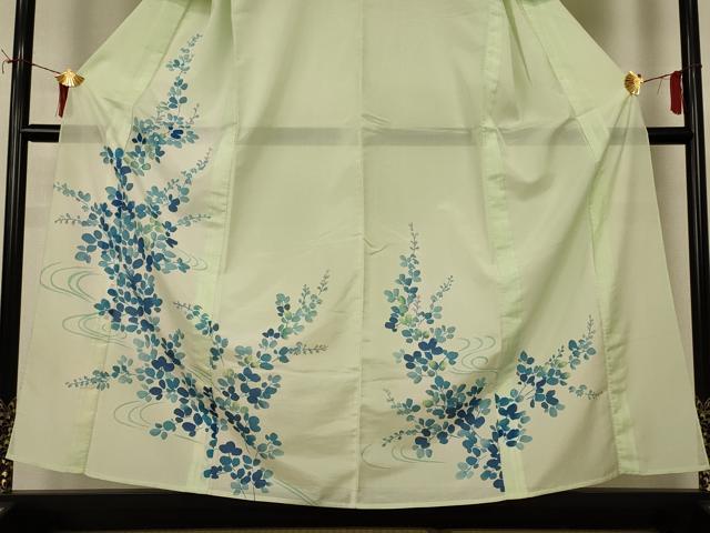 平和屋着物＊夏物　訪問着　絽　草花文　洗える着物　AABI7919jd