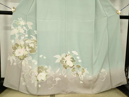 平和屋着物●豪華色留袖　舞花文　暈し染め　金彩　正絹　逸品　AABI7925ck