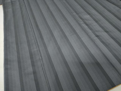 平和屋着物●上質な紬　縞　正絹　逸品　AABI7926ck
