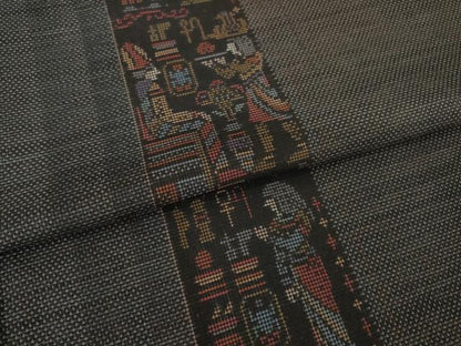 平和屋着物●本場大島紬　カタス7マルキ　古代壁画文様　正絹　逸品　AABI7928ck