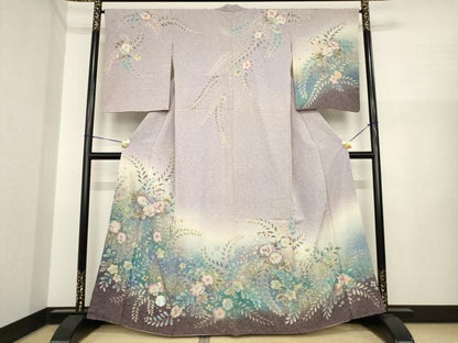 平和屋着物●訪問着　辻が花　絞り　舞花文　正絹　逸品　AABI7934ck