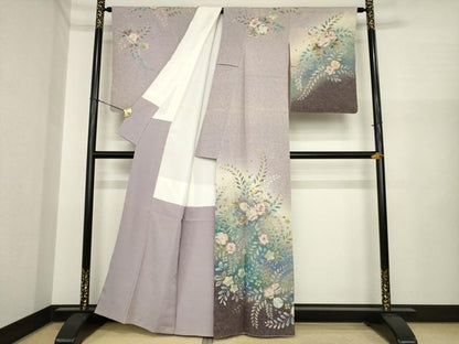 平和屋着物●訪問着　辻が花　絞り　舞花文　正絹　逸品　AABI7934ck