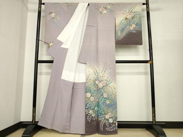 平和屋着物●訪問着　辻が花　絞り　舞花文　正絹　逸品　AABI7934ck
