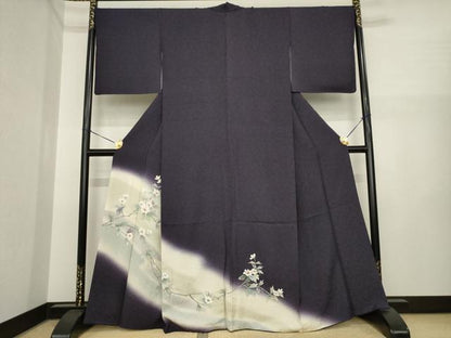 平和屋着物●訪問着　手描き　枝花文　暈し染め　正絹　逸品　AABI7935ck