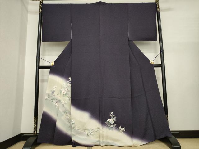 平和屋着物●訪問着　手描き　枝花文　暈し染め　正絹　逸品　AABI7935ck