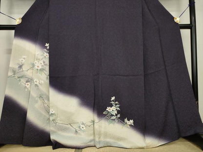 平和屋着物●訪問着　手描き　枝花文　暈し染め　正絹　逸品　AABI7935ck