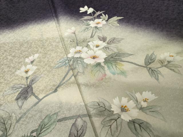 平和屋着物○訪問着 手描き 枝花文 暈し染め 正絹 逸品 AABI7935ck