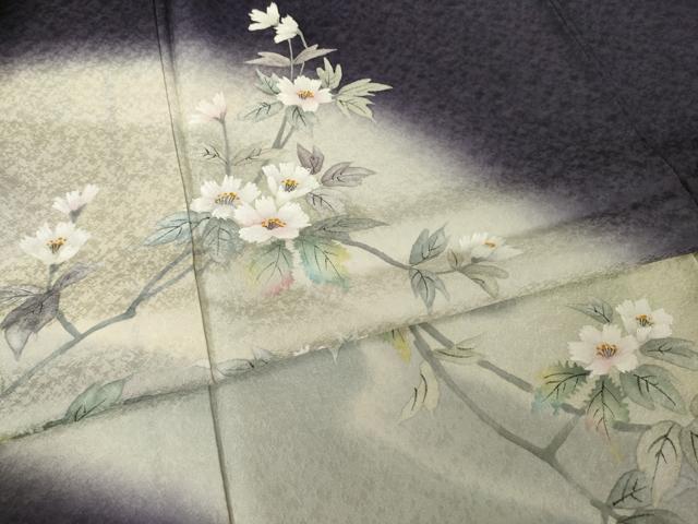 平和屋着物●訪問着　手描き　枝花文　暈し染め　正絹　逸品　AABI7935ck