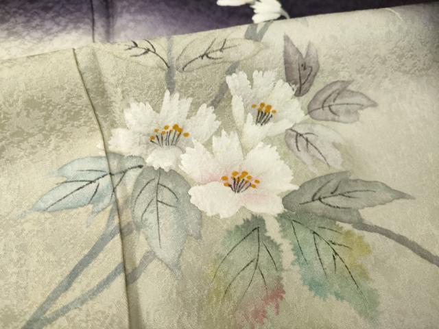 平和屋着物●訪問着　手描き　枝花文　暈し染め　正絹　逸品　AABI7935ck