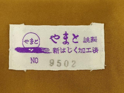 平和屋着物●結城紬　100亀甲　短冊花文　飛び亀甲柄　やまと誂製　胴抜き仕立て　正絹　逸品　AABI7938ck
