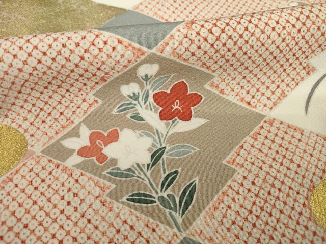 平和屋着物●訪問着　友禅　松皮菱花文　金彩　正絹　逸品　AABI7939ck