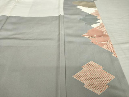 平和屋着物●訪問着　友禅　松皮菱花文　金彩　正絹　逸品　AABI7939ck
