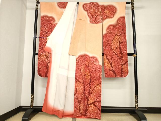 平和屋着物●豪華振袖　桜　正絹　逸品　AABI7942ck