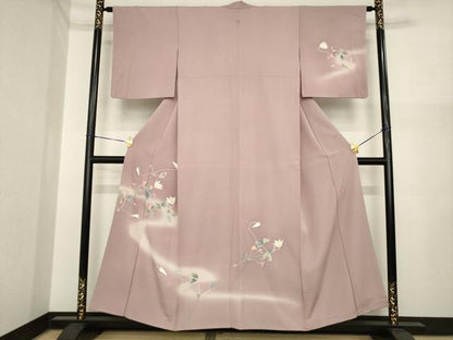 平和屋着物●本加賀友禅作家　南克治　訪問着　花蔦草文　暈し染め　正絹　逸品　AABI7943ck