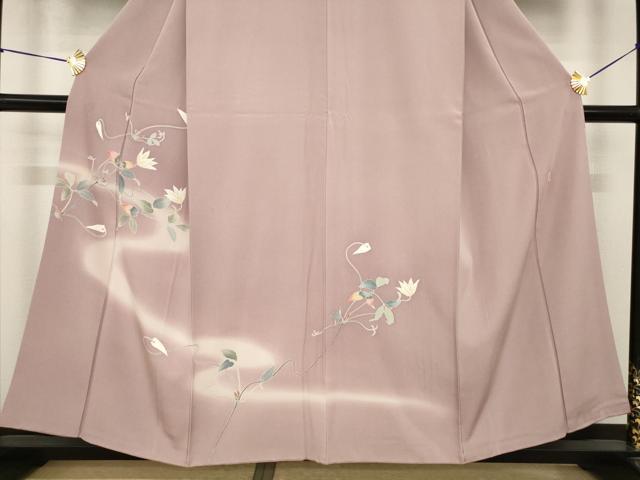 平和屋着物●本加賀友禅作家　南克治　訪問着　花蔦草文　暈し染め　正絹　逸品　AABI7943ck