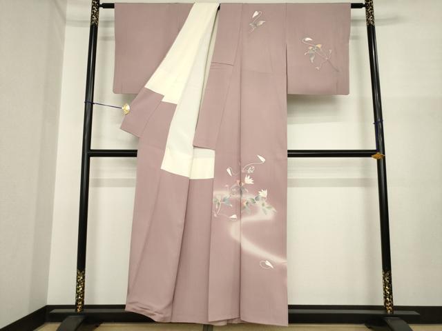 平和屋着物●本加賀友禅作家　南克治　訪問着　花蔦草文　暈し染め　正絹　逸品　AABI7943ck