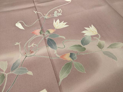 平和屋着物●本加賀友禅作家　南克治　訪問着　花蔦草文　暈し染め　正絹　逸品　AABI7943ck