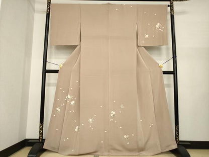 平和屋着物●訪問着　舞桜文　鬼しぼ縮緬　ゑり善扱い　正絹　逸品　AABI7946ck