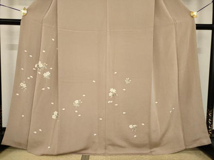 平和屋着物●訪問着　舞桜文　鬼しぼ縮緬　ゑり善扱い　正絹　逸品　AABI7946ck