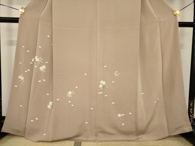 平和屋着物●訪問着　舞桜文　鬼しぼ縮緬　ゑり善扱い　正絹　逸品　AABI7946ck