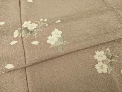 平和屋着物●訪問着　舞桜文　鬼しぼ縮緬　ゑり善扱い　正絹　逸品　AABI7946ck