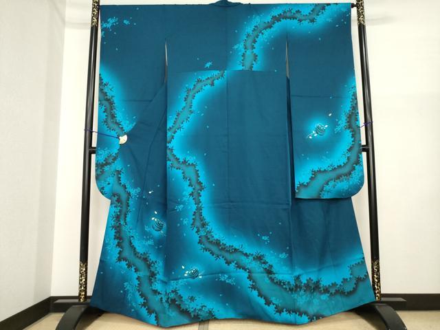 平和屋着物●豪華振袖　鈴　舞花文　金彩　鈴乃屋扱い　正絹　逸品　AABI7949ck