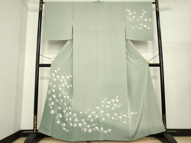 平和屋着物●訪問着　作家物　草花文　暈し染め　正絹　逸品　AABI7950ck