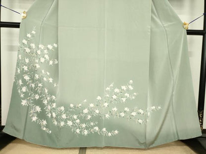 平和屋着物●訪問着　作家物　草花文　暈し染め　正絹　逸品　AABI7950ck