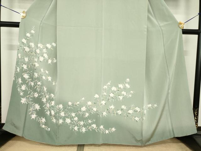 平和屋着物●訪問着　作家物　草花文　暈し染め　正絹　逸品　AABI7950ck