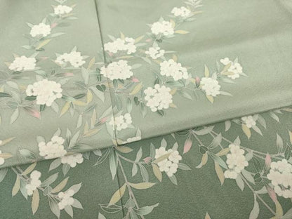 平和屋着物●訪問着　作家物　草花文　暈し染め　正絹　逸品　AABI7950ck