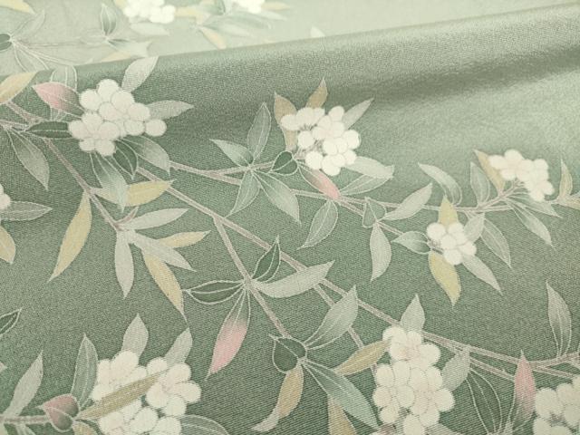 平和屋着物●訪問着　作家物　草花文　暈し染め　正絹　逸品　AABI7950ck