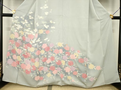 平和屋着物●訪問着　友禅　紫陽花　正絹　逸品　AABI7951ck