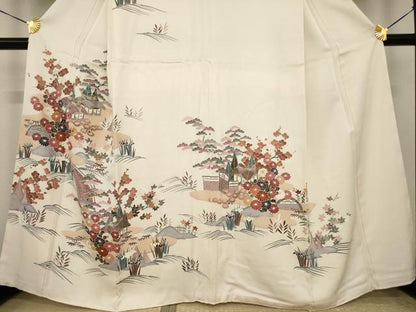 平和屋着物●訪問着　友禅　風景文　金彩　正絹　逸品　AABI7952ck