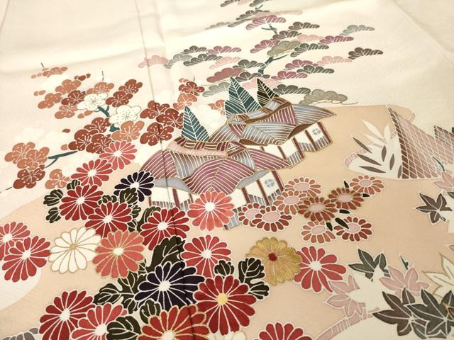 平和屋着物●訪問着　友禅　風景文　金彩　正絹　逸品　AABI7952ck