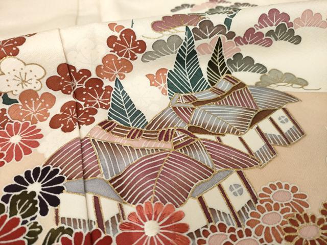 平和屋着物●訪問着　友禅　風景文　金彩　正絹　逸品　AABI7952ck