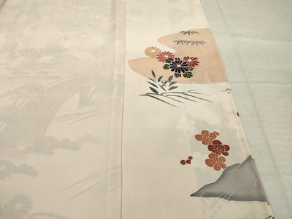 平和屋着物●訪問着　友禅　風景文　金彩　正絹　逸品　AABI7952ck