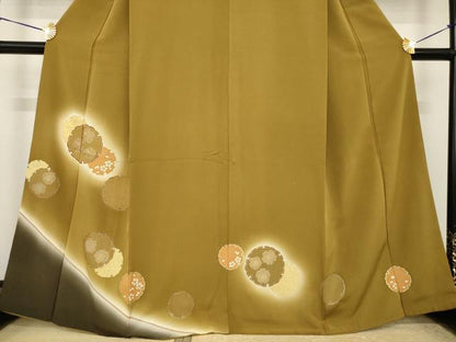 平和屋着物●訪問着　駒刺繍　雪輪花文　暈し染め　鈴乃屋扱い　正絹　逸品　AABI7953ck