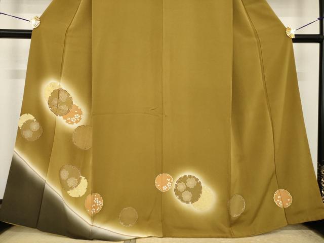 平和屋着物●訪問着　駒刺繍　雪輪花文　暈し染め　鈴乃屋扱い　正絹　逸品　AABI7953ck