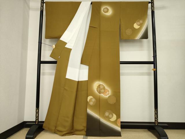平和屋着物●訪問着　駒刺繍　雪輪花文　暈し染め　鈴乃屋扱い　正絹　逸品　AABI7953ck