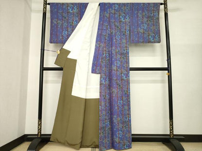 平和屋着物●上質な小紋　葡萄蔦草文　正絹　逸品　AABI7954ck
