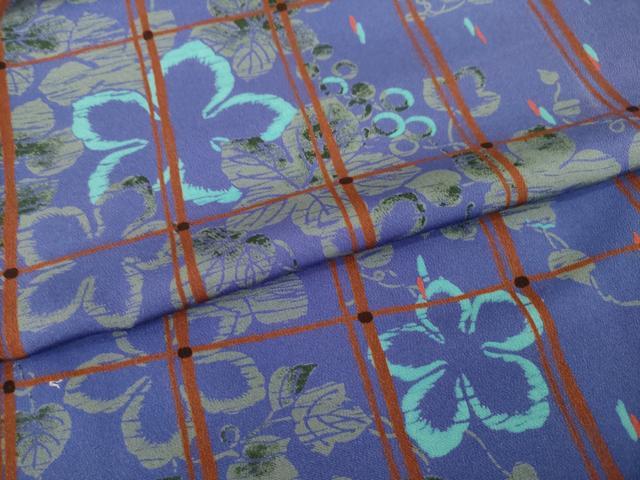 平和屋着物●上質な小紋　葡萄蔦草文　正絹　逸品　AABI7954ck