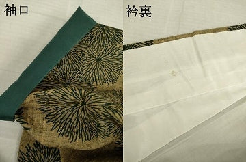 平和屋着物●上質な小紋　紬地　菊　正絹　逸品　AABI7955ck