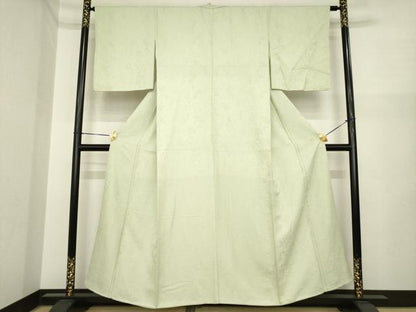 平和屋着物●上質な色無地　辻が花地紋　砂色　正絹　逸品　AABI7956ck