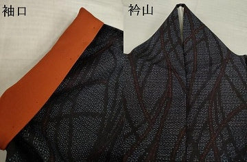 平和屋着物●結城紬　80亀甲　幾何学文様　正絹　逸品　AABI7958ck