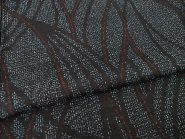 平和屋着物●結城紬　80亀甲　幾何学文様　正絹　逸品　AABI7958ck