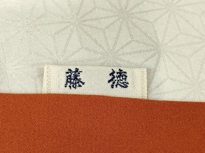 平和屋着物●結城紬　80亀甲　幾何学文様　正絹　逸品　AABI7958ck